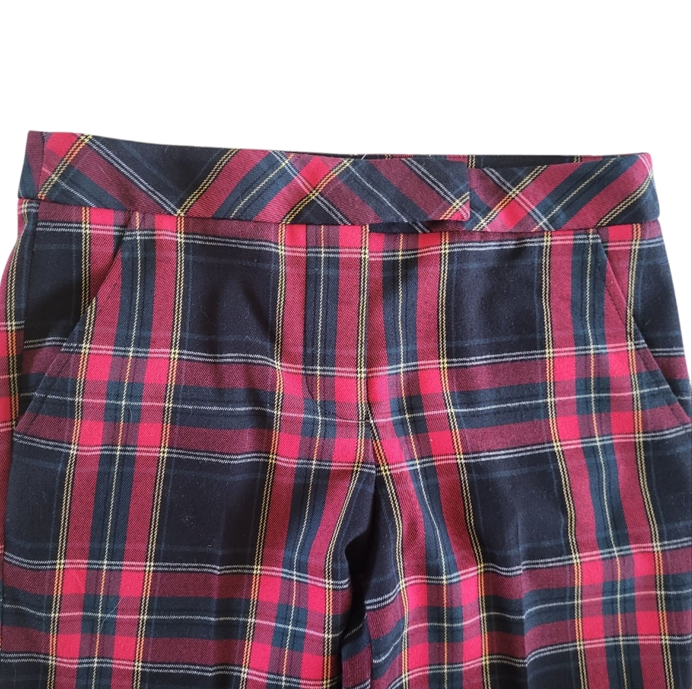 210. Trina Turk Red and Black Dress Pants with Plaid Pattern - Size 2 - Picture 5 of 9